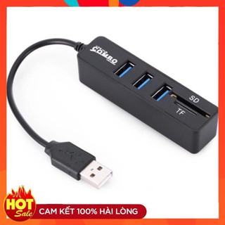 [Chính Hãng] Bộ chia usb 3 cổng có khe đọc thẻ nhớ-cổng chia usb 3.0 2.0 chia 1 ra 3 cổng usb