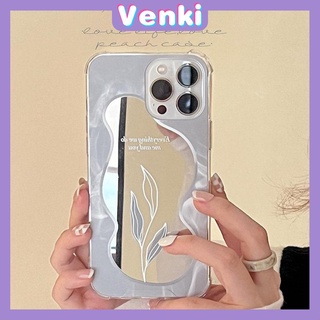 iPhone Case Acrylic HD Makeup Mirror Airbag Shockproof Protection Camera Flowers Leaves Compatible For iPhone 11 iPhone 13 Pro Max iPhone 12 Pro Max iPhone 7 Plus iPhone xr