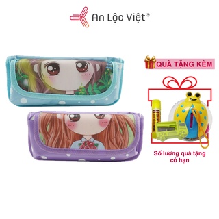 Bóp ví viết in hình nhân vật Anime, chất liệu vải 8169 dùng cho học sinh