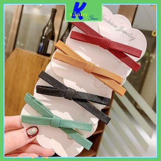 Kẹp tóc cho bé gái vải nơ chữ X Phong cách Hàn Quốc
