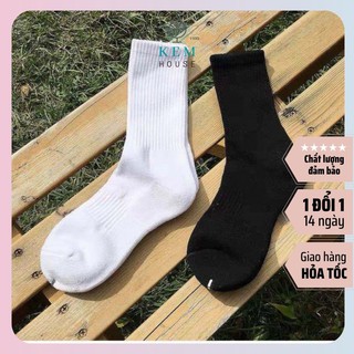 tất vớ cổ cao nam nữ -vớ trơn đen trắng thời trang <free sz chân nam và nữ >