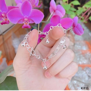 LẮC TAY BẠC DÁNG DẸT CHO BÉ YÊU - DÀI 13 CM