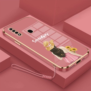 ốp lưng oppo a31 Ốp Điện Thoại TPU Silicon Viền Mạ Màu Hình Cô Gái Xinh Đẹp Cho oppo a31