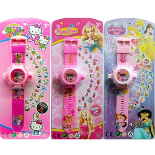 [Mã TOYDEC hoàn 20K xu đơn 50K] Đồng Hồ Đèn Chiếu 3D Các Nhân Vật Elsa, Siêu Anh Hùng.