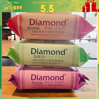 KHĂN ƯỚT DIAMOND BABY WIPES KO MÙI 125G - KHĂN ƯỚT CHO BÉ YÊU NHÀ BẠN