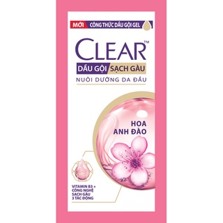 Dầu gội Clear Hồng Sạch Gàu Hoa Anh Đào Dây 6g