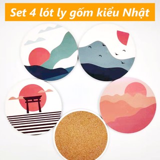 Lót ly gốm thấm nước kiểu Nhật Bản