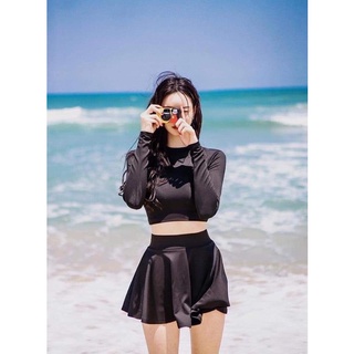 bikini hai mảnh tay dài kèm váy
