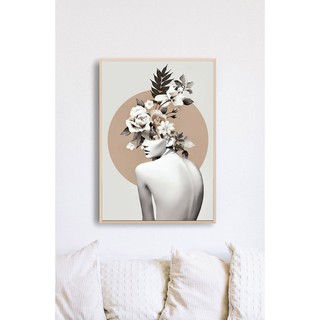 Tranh cô gái và Hoa treo tường Chất liệu Canvas
