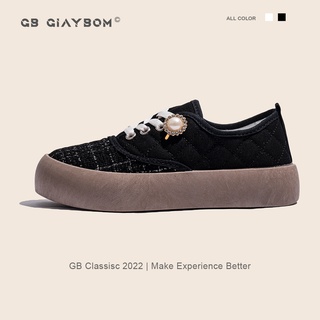 Giày Sneaker Nữ Da Mềm Kèm Sticker Xinh Xắn giayBOM B1614