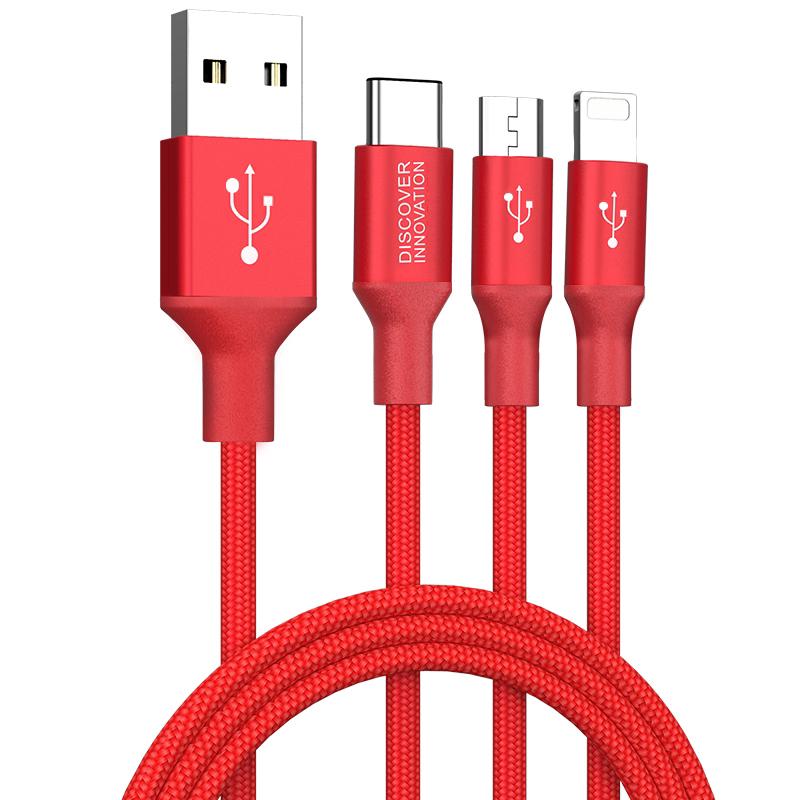 Dây cáp sạc NILLKIN 3 trong 1 cho Apple Xiaomi 9 Redmi Note 7 Samsung Huawei