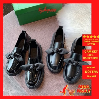 giày oxford nữ thắt lơ tai thỏ da bóng và da lì dễ phối đồ mã 07