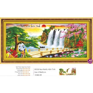 Tranh đính đá non nước hữu tình DF150 (178x81cm) chưa đính