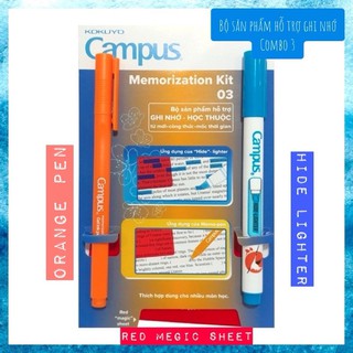 Bộ ghi nhớ học từ vựng ngoại ngữ Memorization Memo KIT combo 3 (Từ mới, công thức, thời gian) gồm 2 bút và bảng đỏ J36