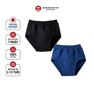 Set 2 quần lót bé trai dáng tam giác Gunze 100% cotton an toàn cho da bé, thấm hút mồ hôi made in Japan