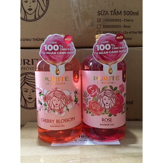 Sữa tắm purite mềm mịn hoa hồng 500ml
