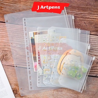 Túi PVC Phụ Kiện Bìa Sổ Còng Túi Zip A6 6 Lỗ A5 6 20 Lỗ B5 9 26 Lỗ A4 4 Lỗ (Có Khóa kéo)