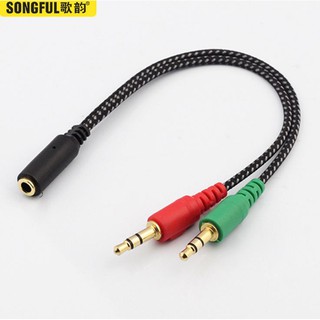 Cáp gộp audio và mic 3.5mm Jack gộp tai nghe 3.5 dây dù chống đứt - BIG BANG VIỆT NAM