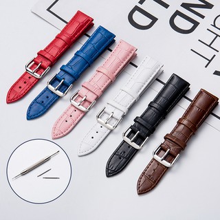 Dây đồng hồ da bò nhiều màu có vân ( tặng chốt và cây lấy dây)
