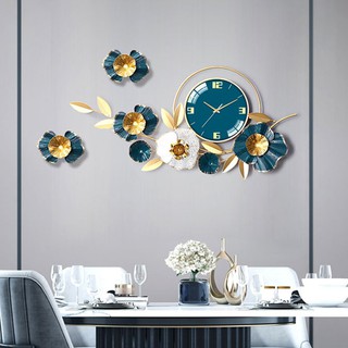 Đồng Hồ Treo Tường Trang Trí Decor DK121 quartz hoa mai vàng cỡ lớn 3d kim trôi