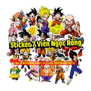 STICKER BẢY VIÊN NGỌC RỒNG DRAGON BALL - DÁN TRANG TRÍ XE ĐẠP, VALI, TỦ, NÓN BẢO HIỂM, XE MÁY, LAPTOP