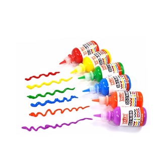 Bộ 6 màu vẽ nổi acrylic 3D 18ml, màu vẽ vải, custum giày, màu vẽ nhựa, màu vẽ kính