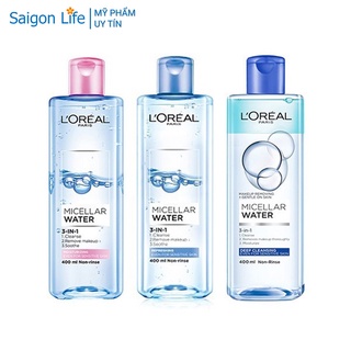 Nước Tẩy Trang Cho Mọi Loại Da L'Oreal Paris 3-in-1 Micellar Water 400ml