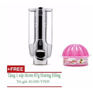 [HOT] Hộp xà phòng treo tường nhấn 1 bình + Tặng kèm 1 sáp thơm cao cấp 87g Hương Hồng TI837