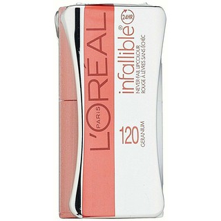 Bộ son môi L'oreal Infallible Never Fail Lipcolour 120 Geranium (Mỹ)