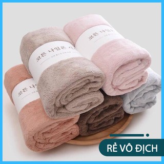 Khăn Tắm Lông Cừu Hàn Quốc Mềm Mại, To 70x140cm, Không Bai, Không Xù, Thấm Hút Cực Tốt