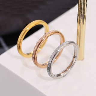 Nhẫn thép titan không gỉ 2mm siêu đẹp và chất lượng bề mặt nhám lấp lánh