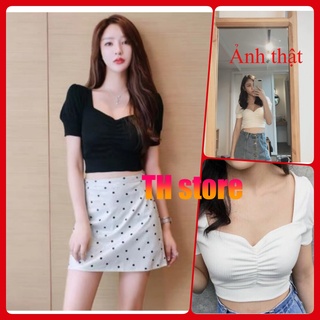 [MÃ TH6739 GIẢM 20% TỐI ĐA 30K ĐƠN TỐI THIỂU 500K] Áo croptop tay ngắn ôm eo body, croptop tay ngắn ôm eo