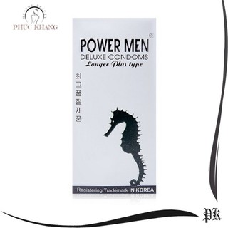 Bao cao su chống xuất tinh sớm powermen cá ngựa bạc hộp 12 chiếc