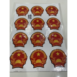 Nguyên tấm tem nổi gồm 12 logo quốc huy mẫu nhỏ ... sắc nét