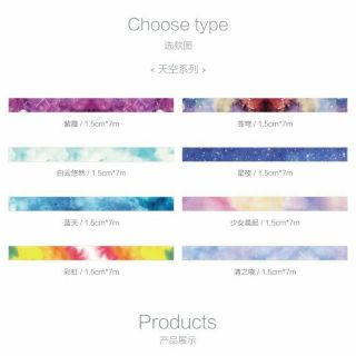 [mới] Băng dính trang trí Washi tape mẫu galaxy