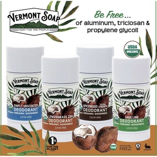 Vermont Soap - Lăn Khử Mùi Hữu Cơ Giúp Giảm Tiết Mồ Hôi và Hôi Nách, ngừa thâm nách - 92g (Chứng nhận USDA)