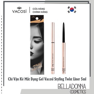 [HÀNG CHÍNH HÃNG] Chì Vặn Kẻ Mắt Dạng Gel Vacosi Styling Twist Liner 5ml [Bản Gold]