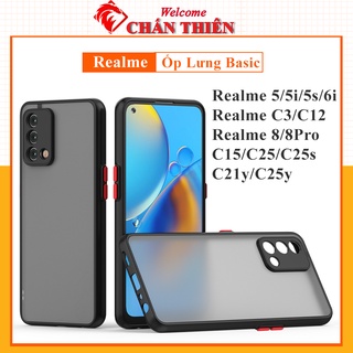 Ốp lưng realme 8 Pro realme 5 5s 5i 6i C3 C12 C15 C25 C25s C25y C21y nhám Basic đen lịch lãm [Ốp-Basic]