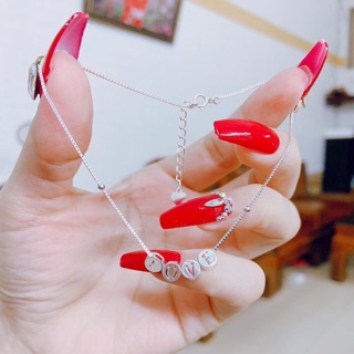 LẮC CHÂN NỮ BẠC Ý S925- LẮC CHÂN CHỮ LOVE
