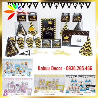 Set để bàn trang trí sinh nhật nhiều chủ đề