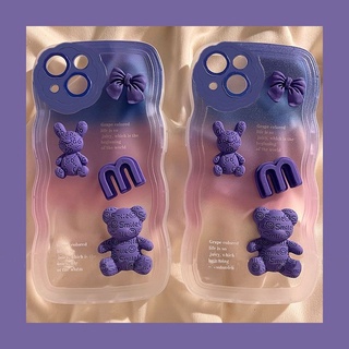 Ốp Điện Thoại Ba Chiều Hình Gấu Cho iPhone 12 13 11 Pro Max X Xs Max Xr