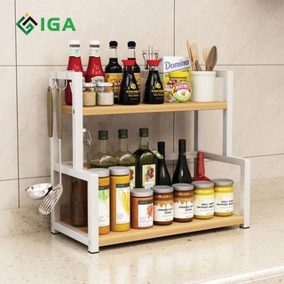 Kệ Gia Vị Để Bàn Nhà Bếp 2 tầng- Kệ Gia Vị Khung Sắt Sơn Tĩnh Điện GM04