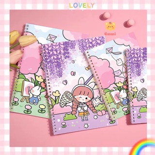 Sổ chiết lưu trữ Sticker và washi tape khổ A5, có lò xo, nhiều hình xin xắn