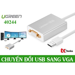 [Mã 252ELSALE hoàn 7% đơn 300K] Bộ Chuyển Đổi USB Sang VGA Cao Cấp Ugreen 40244
