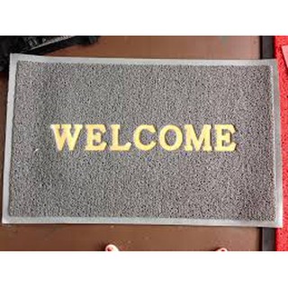 Thảm Nhựa Lau Chân Welcome Màu Xám  [Xả Kho] Chống Trơn Trượt Cao Cấp