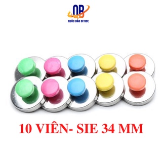 Nam châm núm gắn bảng 36mm Nhật Hoa Minh / Núm inox sie 34mm - 10 viên/ túi