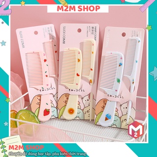 Lược chải đầu bằng nhựa hình hoa quả nhiều màu sắc dễ thương (một set gồm 2 chiếc)