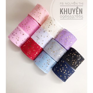 Ruy băng voan lưới sao nhũ 38mm