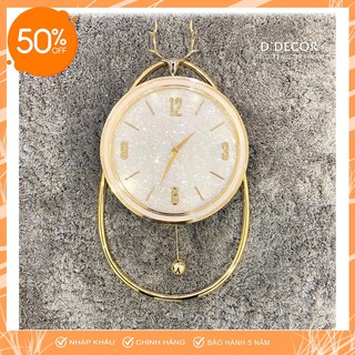 Đồng Hồ Treo Tường, Đồng Hồ Trang Trí Decor Cao Cấp Mạ Vàng Luxury Mã E17