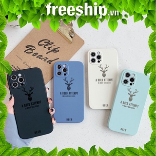 Ốp lưng iphone vuông cạnh hình con hươu DEER thời trang Ốp iphone cho 7plus/8/8plus/x//xs/11/12/pro/max/plus/promax e70